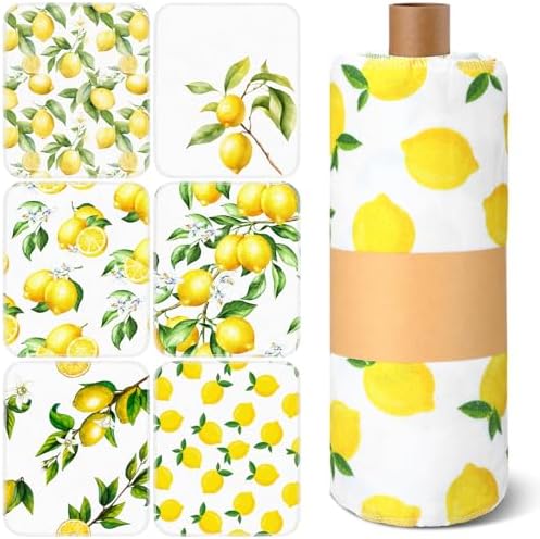 Redbaker 30 Pcs 18 Pcs Reusable Paper Towel for Kitchen,Lemon Style by Redbaker