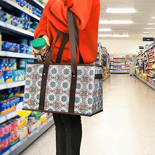 Foraineam Reusable Grocery Bags Set Durable Heavy Duty Tote Bag Collapsible Grocery Shopping Box Bag with Reinforced Bottom - Image 2