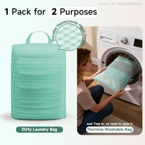 OlarHike Packing Cubes for Travel,Gifts for Women Mom,Anti-Tearing Suitcase Organizer for Luggage with Shoe & Hanging Toiletry Bag,Vacation Essentials & Accessories for Cruise Ship,9 Set,Light Teal - Image 6