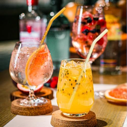 6-Pack Reusable Glass Straws Set, Clear Glass Drinking Straw, Cute Colorful Straws with Cleaning Brush, 8''x8MM - Image 7