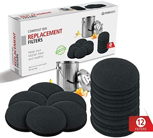 12 Pieces Activated Carbon Compost Bin Filters - 6.7 Inch Extra Thick Indoor Compost Bucket Filter Activated Charcoal Countertop Replacement Bin Filters, Round - Image 2