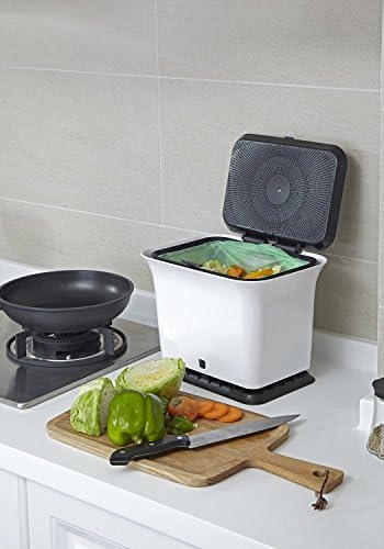 Full Circle Fresh Air Odor-Free Kitchen Compost Bin, Black and White - Image 3