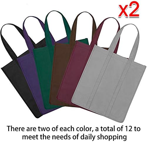 12 Pack Reusable Grocery Shopping Bags Large Foldable Tote Bags Bulk - Image 4