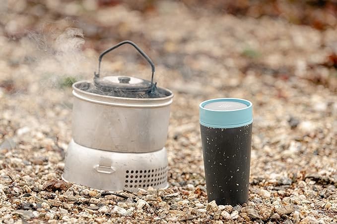 Circular and Co Leakproof Reusable Coffee Cup 12oz/340ml - The World's First Travel Mug Made from Recycled Coffee Cups, 100% Leak-Proof, Sustainable & Insulated (Black & Faraway Blue) - Image 4
