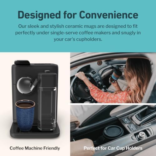 NOVA CERAMICS Travel Mug - Ceramic Travel Mug With Lid – Travel Coffee Mug Unique To Go Coffee Cup – Microwave & Dishwasher Safe Coffee Tumbler - Gifts For Women Men Him Her – 12oz - Abyss - Image 6