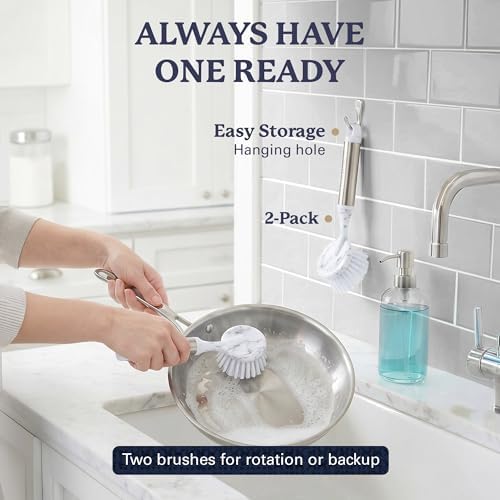 Farberware Dish Brush with Handle, 2 Pack, Firm Bristles - Image 6