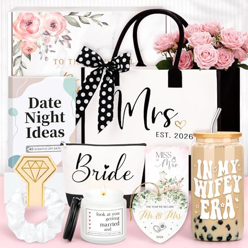 Bridal Shower Gifts for Bride To Be Gift Ideas Bride Gifts Box for Bachelorette Party Wifey Gift Accessories for Wedding Day Popular Engagement Stuff Things Set for Her Future Mrs Soon To Be Wifey by HELORAY