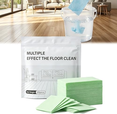 100 Piece Floor Cleaning Tablets Multi-Surface Cleaner, New Floor Cleaning Tablets Sheets, Water Soluble Floor Cleaner for Mopping for Hardwood, Laminate Floors, Wall Tiles, Glass (Green, 100 Pcs) by TAIRUNF