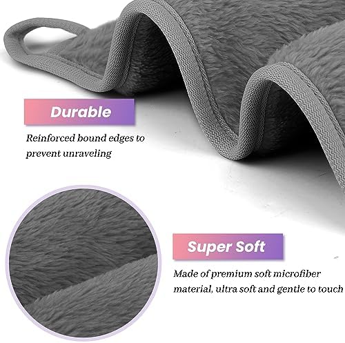 Makeup Remover Cloth Pack of 8, Soft Microfiber Makeup Remover Towels,13x7 inch Reusable Facial Cleansing Cloths for All Skin Types,Gray - Image 2