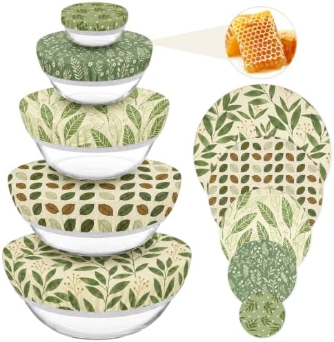 Sitsink Beeswax Bowl Covers Leaves Reusable Food Wrap 5 Pack by SitsinkArtCraftsTools