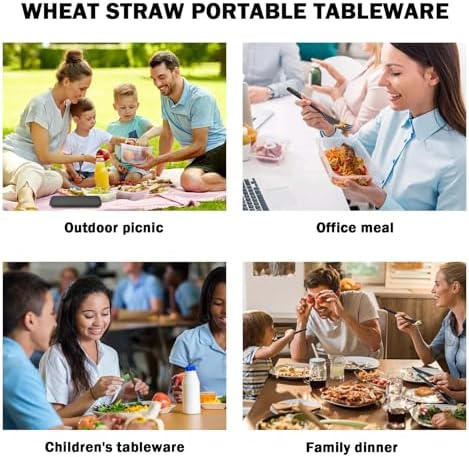 Large Reusable Travel Utensils with Case, Plastic Camping Cutlery Set - Image 4