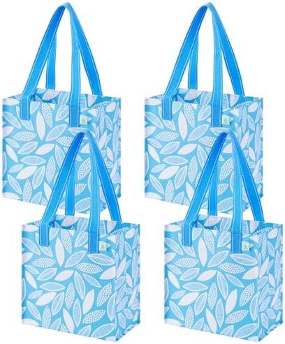 VENO 2/4 Pack Compact Reusable Grocery Shopping Bags with Hard Bottom by Veno