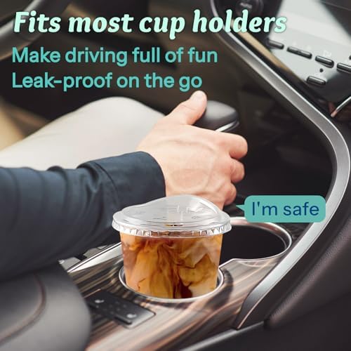 Homestockplus 15 oz Clear Plastic Cups with Lids (100 Pack) - Strawless Sip Lids, Leak-Proof & BPA-Free Iced Coffee Cups - Disposable Cold Drink Cups for Smoothies, Milkshake, Parties, Events - Image 6