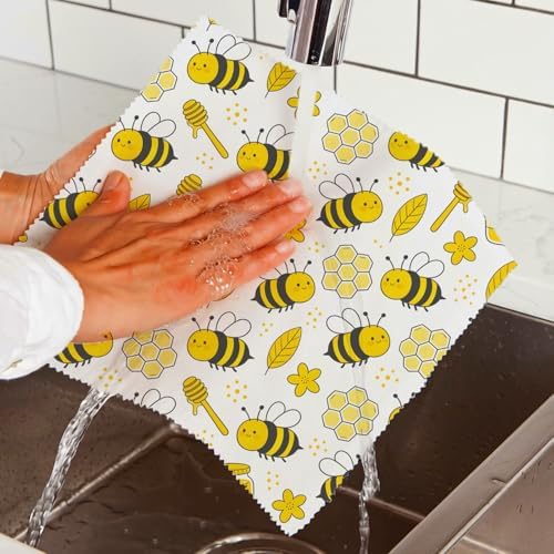 Reusable Bee & Honeycomb Beeswax Wraps, 9 Pcs For Sandwich, Bread, Fruit, Bowl, Organic, Sustainable, Zero Waste, Plastic-Free, Eco-Friendly Food Storage, 1XL, 3M, 5S - Image 6