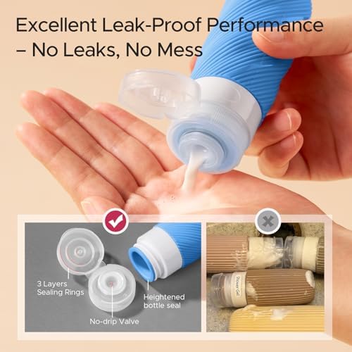 LitBear 23 Pack TSA Approved Travel Bottles for Toiletries, Leak Proof Blue - Image 3