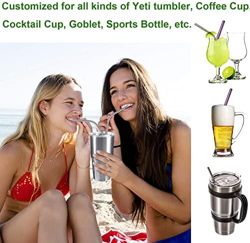 VEHHE Black Metal Straws, Stainless Steel Reusable Straws Set with Brush - Image 7