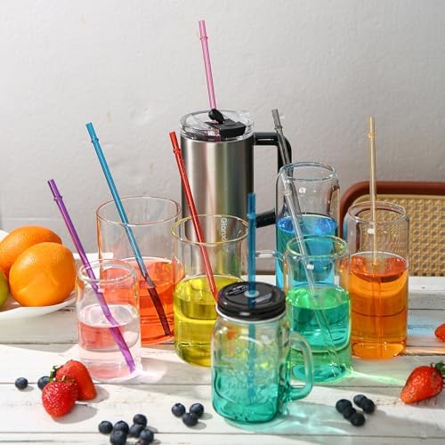 25 Pack 10.5" Plastic Reusable Replacement Drinking Straws - Image 6