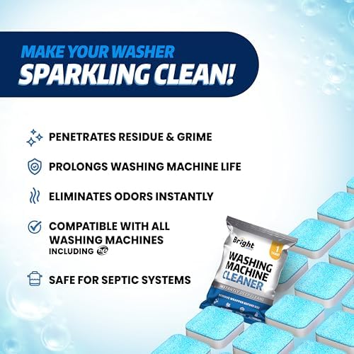Washing Machine Cleaner Tablets 24 Pack - Deep Cleaning Tablets for Front & Top Load, Works With HE Washers, Removes Residue, Odor & Pet Hair - 12 Month Supply of Washer Cleaner Descalers, Septic Safe - Image 3