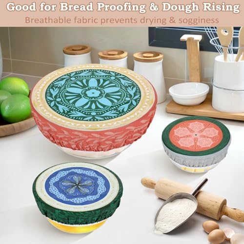 5Pcs Reusable Beeswax Elastic Bowl Covers for Bread Proofing and Food Cover - Image 4