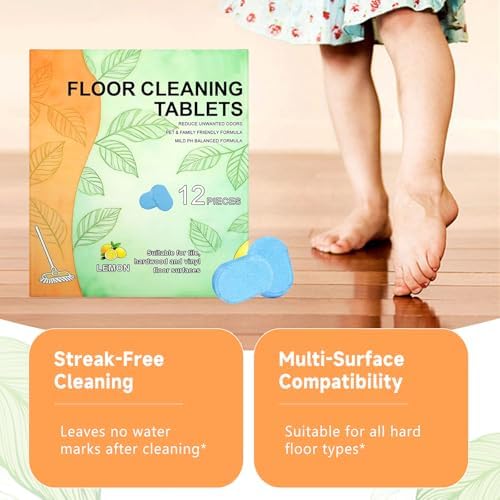 New 24 pcs Floor Cleaner Tablets Hard Floor Cleaner Tablets Pre-Measured Dissolvable Cleaning Solution for Multiple Hard Floors, Tile, Vinyl, Hardwood, Compatible with Robot Mops & Wet/Dry Vacuums - Image 5