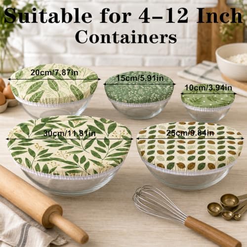 Sitsink Beeswax Bowl Covers Leaves Reusable Food Wrap 5 Pack - Image 2