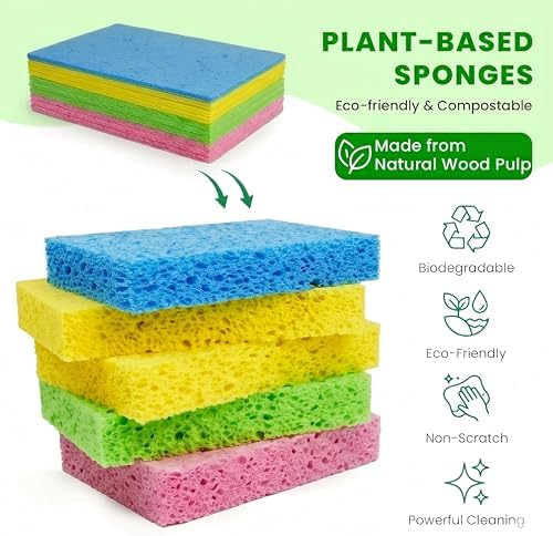 Metflavor Compressed Kitchen Sponges, 24 Count, Thick Pop-up Dish Sponges - Image 3
