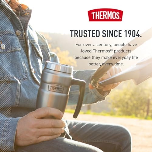 THERMOS Stainless King Travel Mug with Handle, 16oz, Matte Pink - Image 7