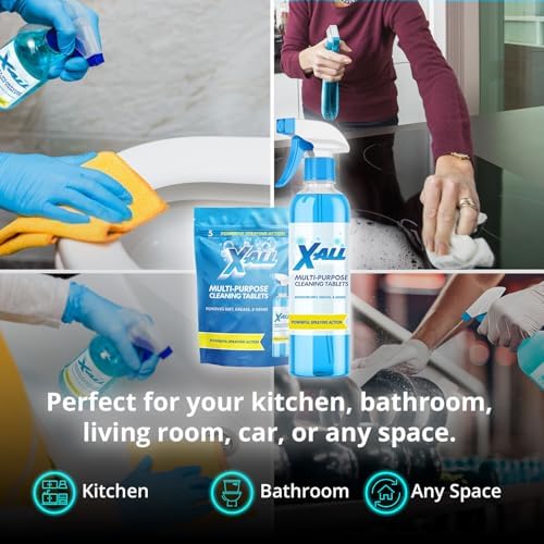 X-ALL Multi-Purpose Cleaning Tablets – Streak-Free Shine and Deep Cleaning Tablet for Home on All Surfaces, 5x Tablets Only - Image 5