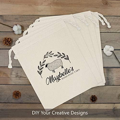 TOPDesign 12-Pack 8” x 10” Reusable Produce Bags, Muslin Bags with Drawstrings for Shopping & Storage, 100% Natural Cotton, Washable, Biodegradable, Food Safe - Image 3