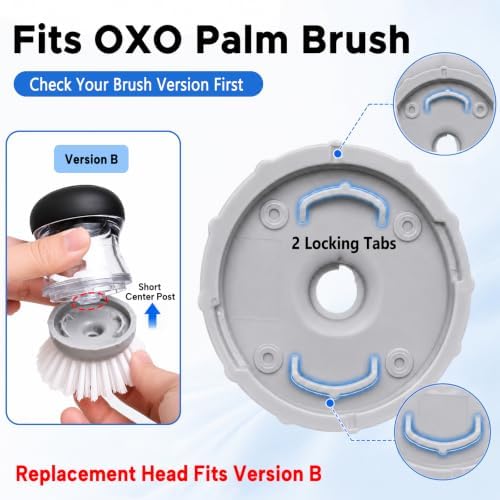 4 Pack Palm Brush Refills for OXO Soap Dispensing Dish Brush, Gray - Image 2