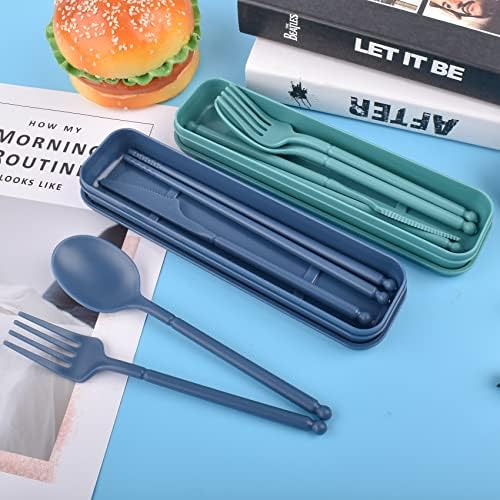 Portable Utensils Set with Case, 2 Sets Camping Travel Utensils Set - Image 3