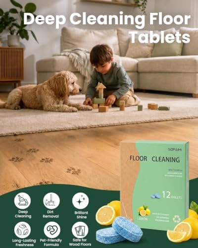SOPAMI multi effect floor cleaning tablets 12 Counts Lemon Scent - Image 3