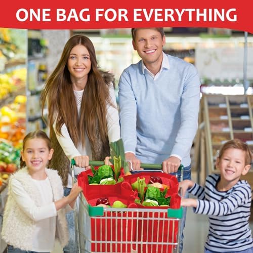 50 Pcs Reusable Tote Bag with Handles Bulk Extra Large Non Woven Grocery Shopping Bags for Boutiques Retail Store(Red) - Image 2
