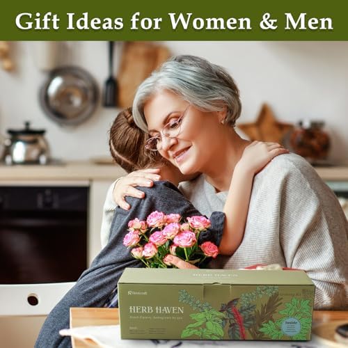 5 Herb Garden Planter Indoor with Wooden Box, Home Kitchen Seed Starter Kit Including Basil, Thyme, Parsley, Rosemary, Mint, Birthday, Mothers Day, House Warming, Gardening Gifts for Women, Mom - Image 6