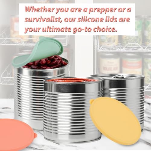 Webake Silicone Lids for #10 Cans, 6.3 Inch Diameter, Food Grade Reusable Can Covers, Light-Proof Airtight Food Storage Lids for Preppers & Survival Supplies, 6 Packs - Image 7