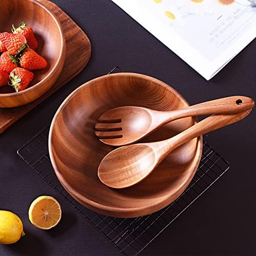 Wooden Spoons for Cooking,GUDAMAYE 10 PCS Wooden Kitchen Utensils Set,Wooden Cooking Utensils For Non-stick Pan,Teak Wood Utensils Set,Spurtles Kitchen Tools As Seen On Tv - Image 5