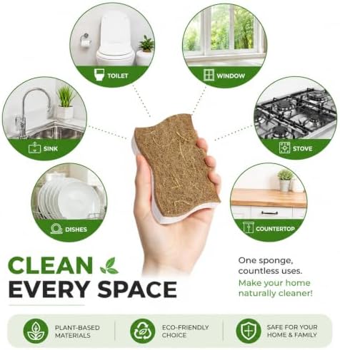 12 Pack Eco Friendly Kitchen Sponges, Non Toxic Dish Sponge - Image 6