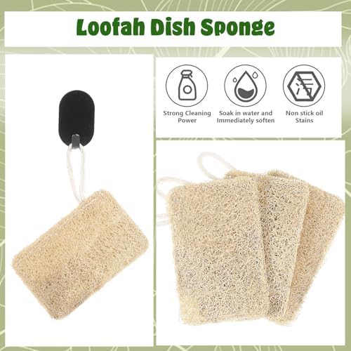 3 Pcs Loofah for Dishes,Eco Friendly Compostable Loofah Sponge - Image 5