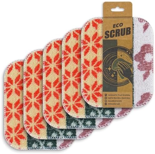 Amarelle Scrub,Eco-Friendly Reusable Dish Scrubbers for Washing Dishes,Soft Safe and Non-Scratch Scrubber, Durable Scouring Pad for Kitchen and Household Cleaning (Berry Forest, 5-Pack) by Amarelle