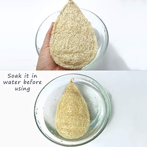 Natural Loofah Dish Sponge Pack 3 Vegetable Scrubber for Kitchen -100% Biodegradable Compostable Dishwashing Scouring Pad Zero Waste Plastic Free Eco Friendly Sustainable - Image 5