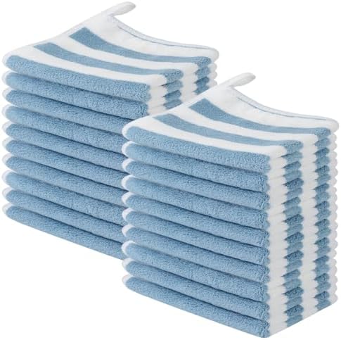 SINLAND Microfiber Facial Cloths Fast Drying Washcloth 12inch x 12inch Absorbent Face Wash Cloth Soft Makeup Remover Cloths by SINLAND