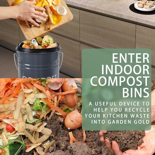 MUMTOP Compost Bin for Kitchen Countertop,1.3 Gal Metal Compost Container - Image 6