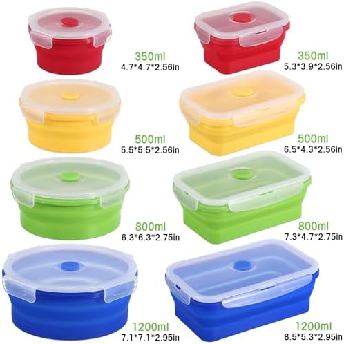 Yaomiao 16 Pack Collapsible Food Storage Container with Lid,Bright Colors - Image 2