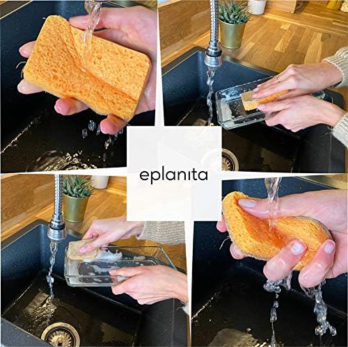 eplanita Natural Plant Based Scrub Sponges (6 Pack), Non-Scratch, Biodegradable Eco Scourers for Kitchen and Bathroom - Image 3