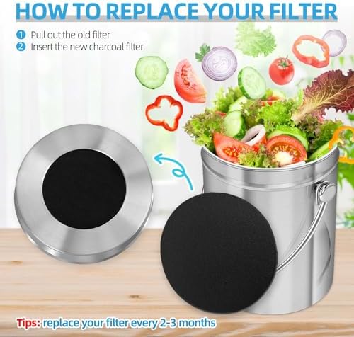 12 Pack Compost Filter for Countertop Bin, 6.7 Inch Charcoal Filters - Image 6