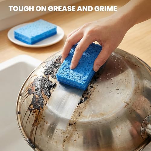 Metflavor Kitchen Sponges, 12 Count, Dual-Sided Non-Scratch Scrub Sponge - Image 2