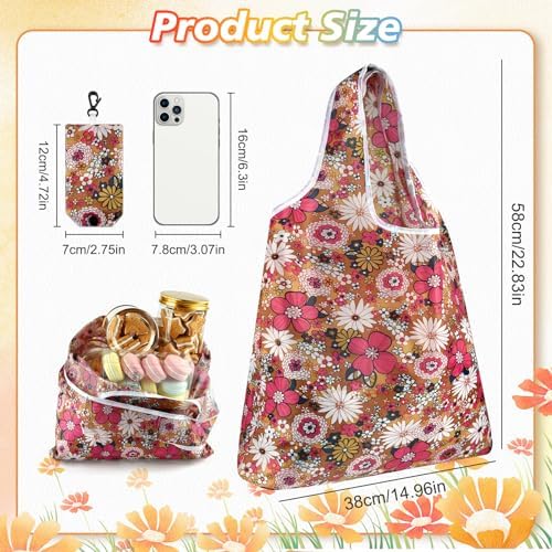 MIAHART Reusable Grocery Bags - Foldable, Cute Tote Bags - Waterproof Nylon - Image 3