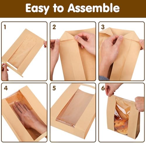 Moretoes 240pcs Bread Bags for Homemade Bread with Tab, 13.7x8.3x3.5In - Image 3