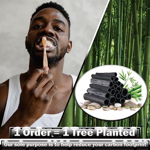 20 Count Bamboo Toothbrushes (Soft+Medium), Natural Wood Toothbrush Bulk, Eco-Friendly, BPA Free, Biodegradable & Compostable Charcoal Wooden - Image 2