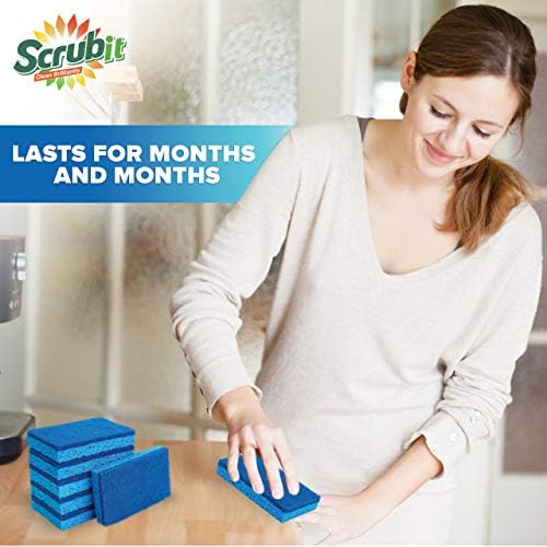 Scrubit Non-Scratch Cleaning Scrub Sponges- Scrubbing Dish Sponge Ideal for Washing Kitchen,Dishes, Bathroom &More – Dishwashing Sponge Along with A Thought Scrubber – 6 sponges - Image 3